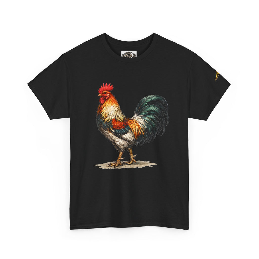 Rooster Illustration T‑Shirt — Vintage Farmyard Rooster Graphic Tee