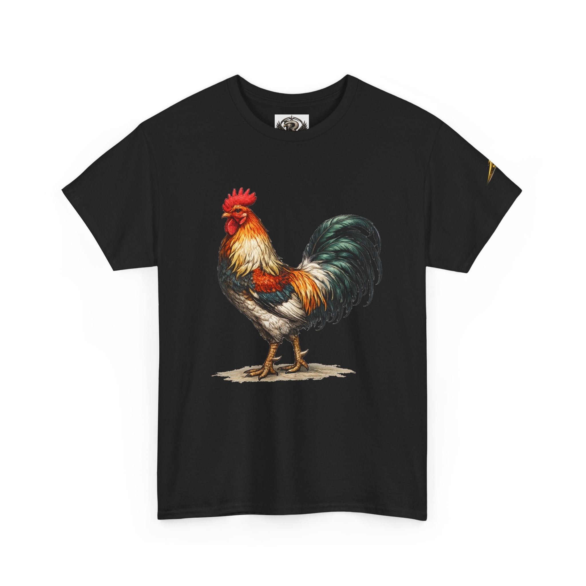 Rooster Illustration T‑Shirt — Vintage Farmyard Rooster Graphic Tee
