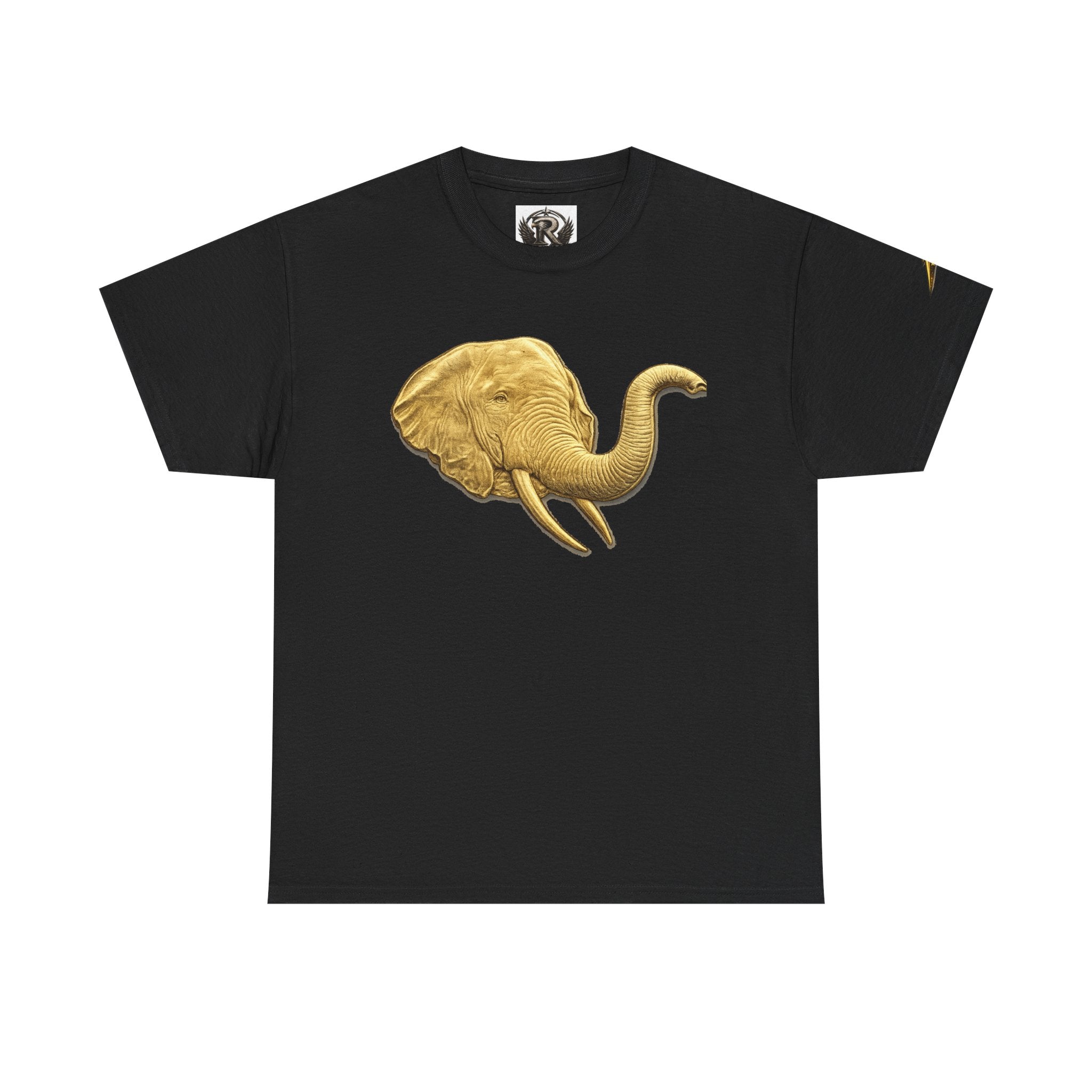 Gold Elephant Head Tee — Vintage Animal Graphic T-Shirt