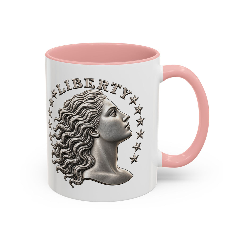 Liberty Coin Accent Coffee Mug — Vintage Lady Head Design (11/15 oz)