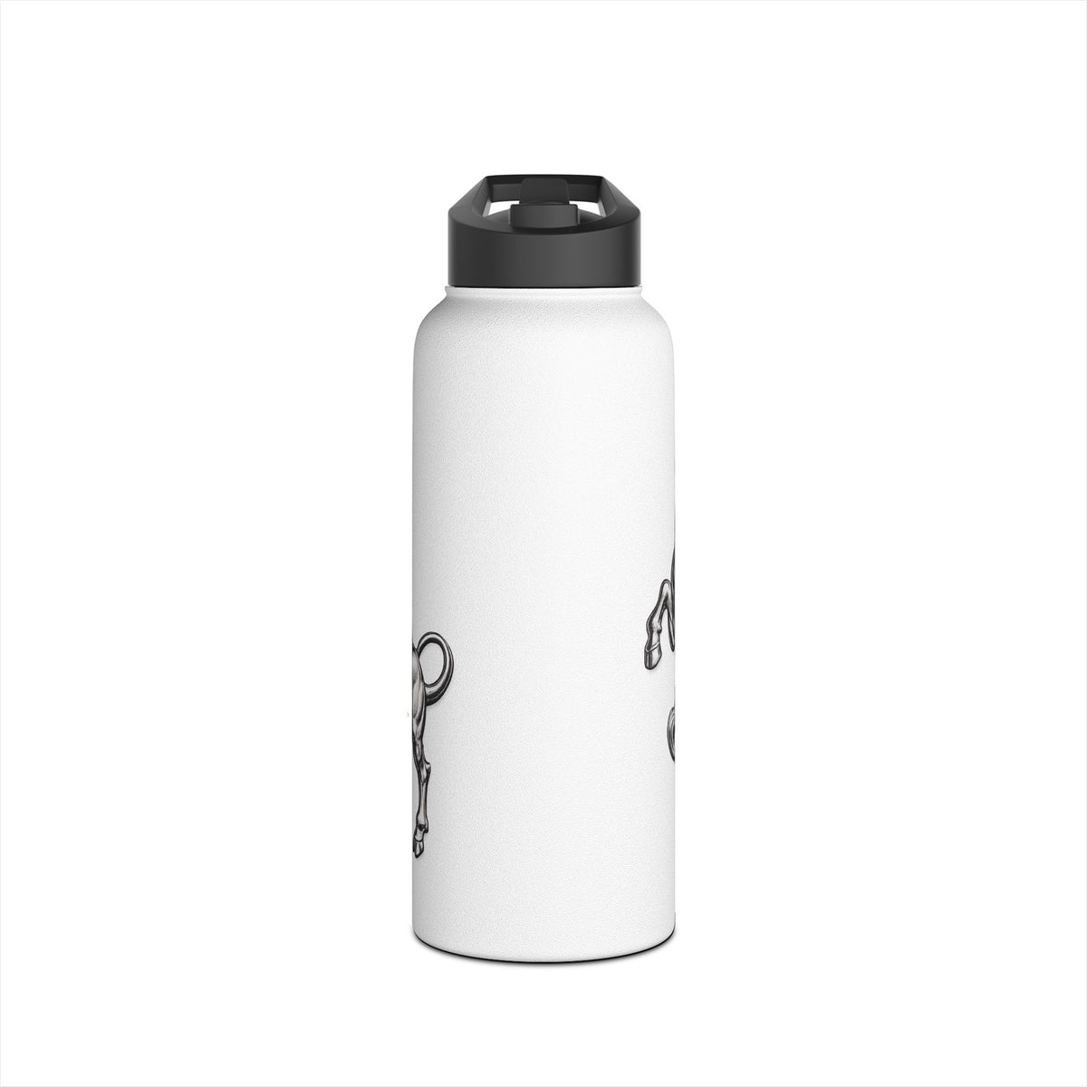 Stainless Steel Water Bottle — Vintage Bull Illustration, Durable Insulated Bottle