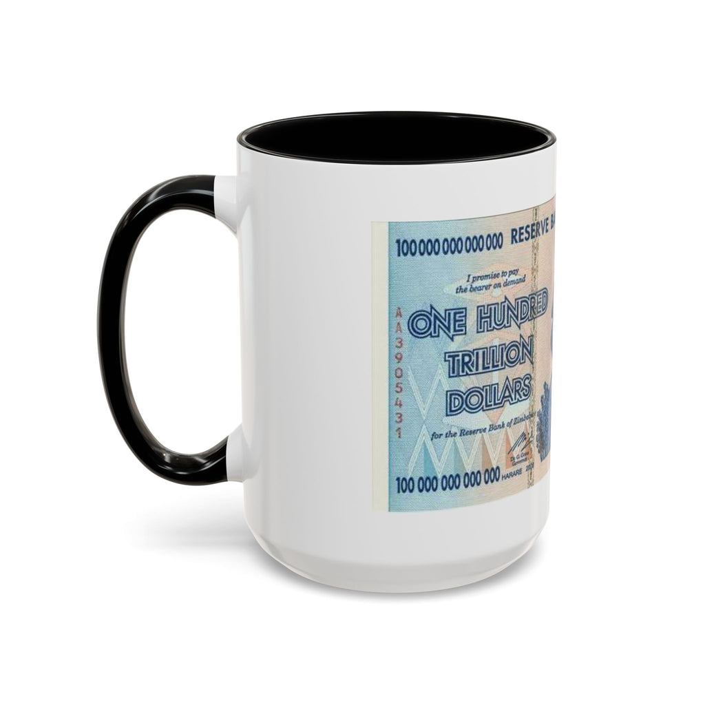 Zimbabwe Trillion Dollar Note Coffee Mug — Vintage Currency Accent Mug (11/15oz)