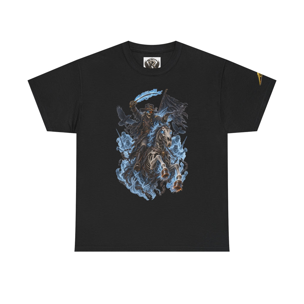 Grim Rider Graphic Tee — Ghostly Horseman Illustration Shirt
