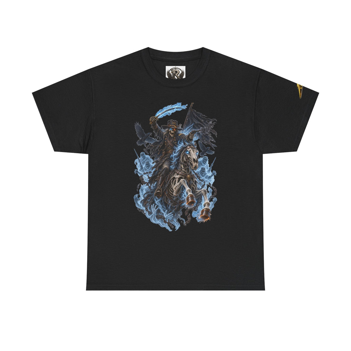 Grim Rider Graphic Tee — Ghostly Horseman Illustration Shirt