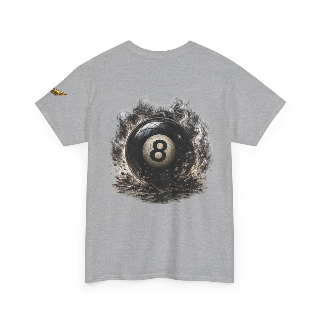 8-Ball Graphic Tee — Smoky Pool Ball Back Print T-Shirt
