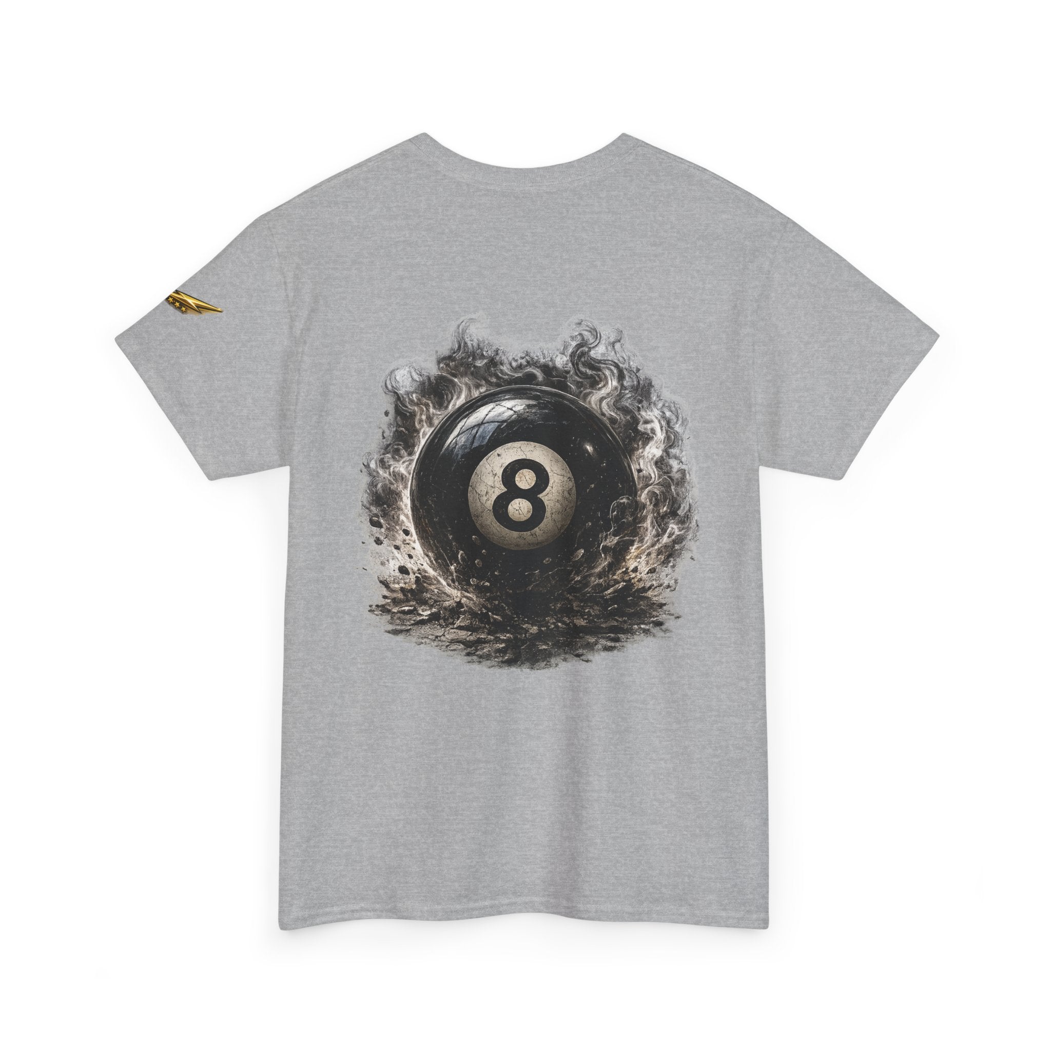 8-Ball Graphic Tee — Smoky Pool Ball Back Print T-Shirt