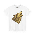 Howling Wolf Graphic Tee — Gold Wolf Head T-Shirt