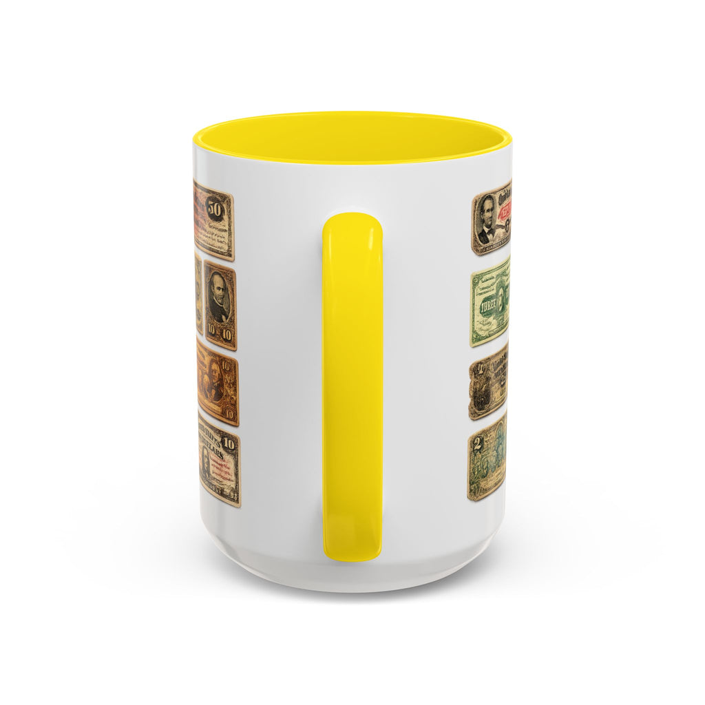 Vintage US Fractional Currency Coffee Mug – Retro Banknote Accent Mug (11/15 oz)