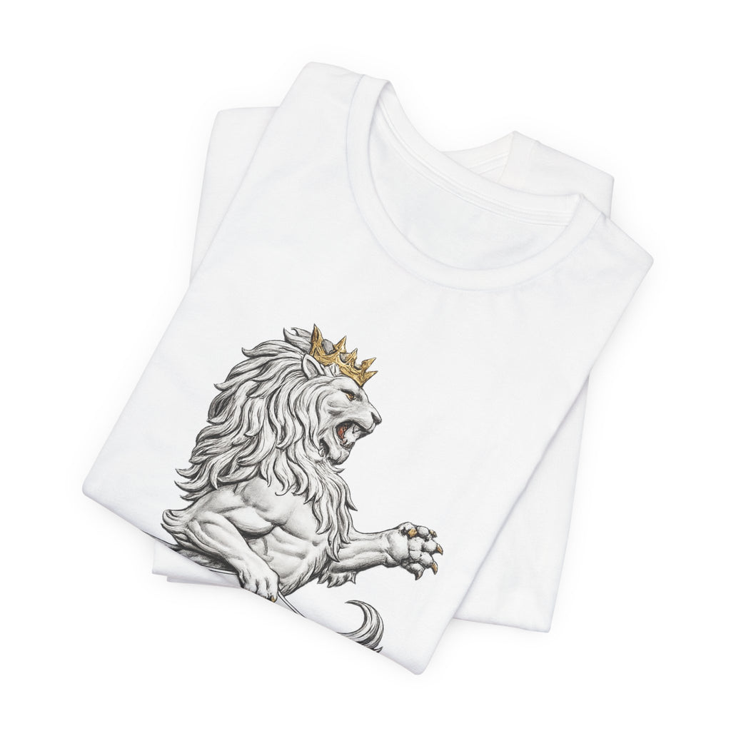 Lion Crest T-Shirt — Regal Sun Shield Graphic Tee