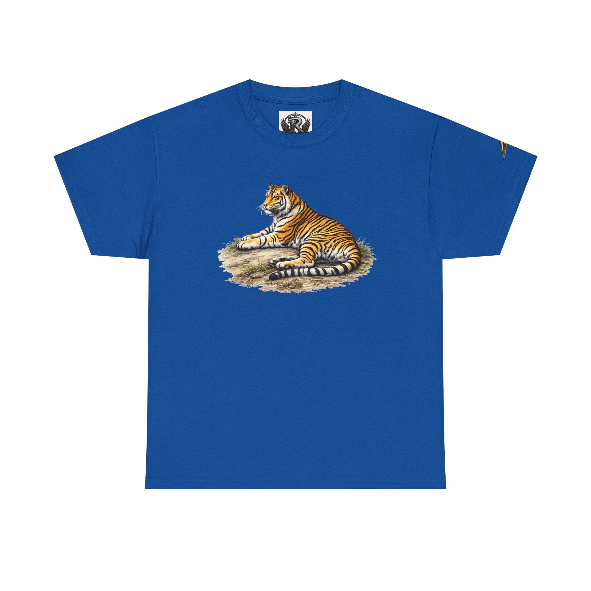 Tiger Graphic T-Shirt — Vintage Lying Tiger Illustration Tee