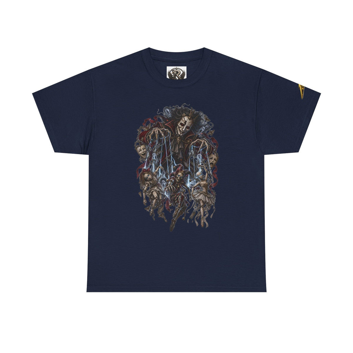 Grim Reaper Illustration Tee — Dark Gothic Skeleton Graphic T-Shirt