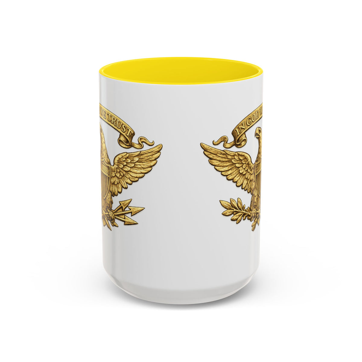 Gold Eagle 'In God We Trust' Accent Coffee Mug — Patriotic 11/15oz