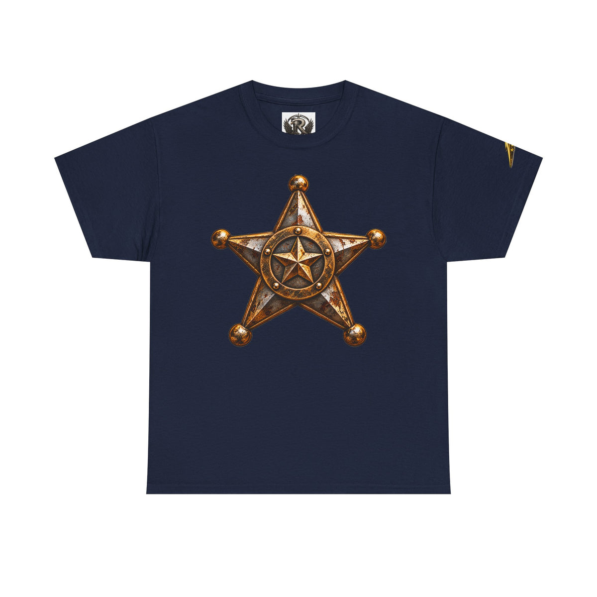 Sheriff Badge T-Shirt — Vintage Bronze Star Western Graphic Tee