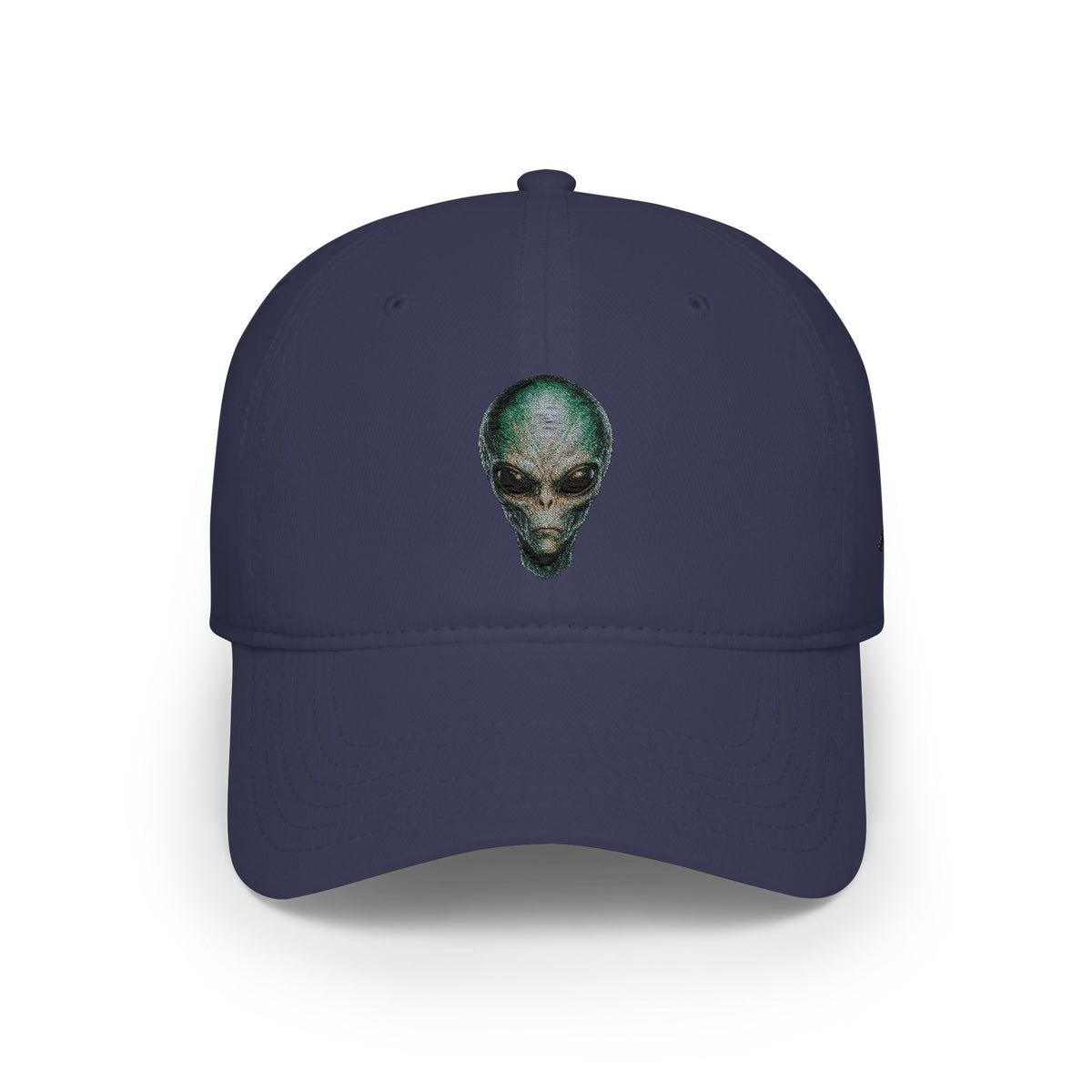Alien Skull Red Baseball Cap — Retro Space Graphic Low Profile Hat