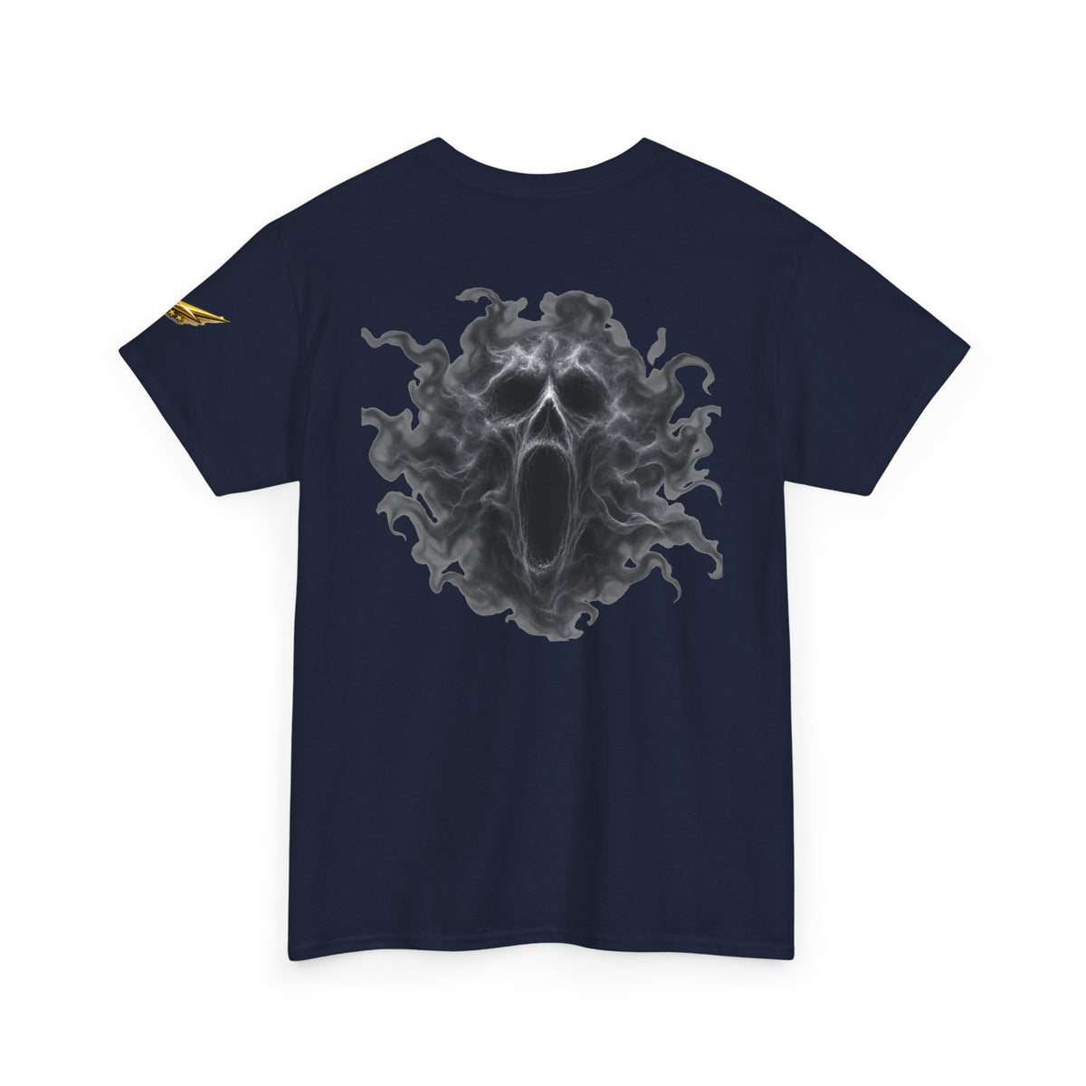 Ghostly Smoke Skull Tee — Dark Horror Back Graphic T-Shirt