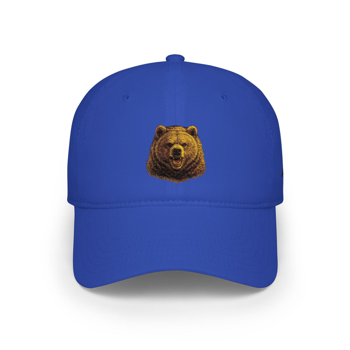 Bear Head Embroidered Baseball Cap — Low Profile Hat for Outdoors & Casual Wear