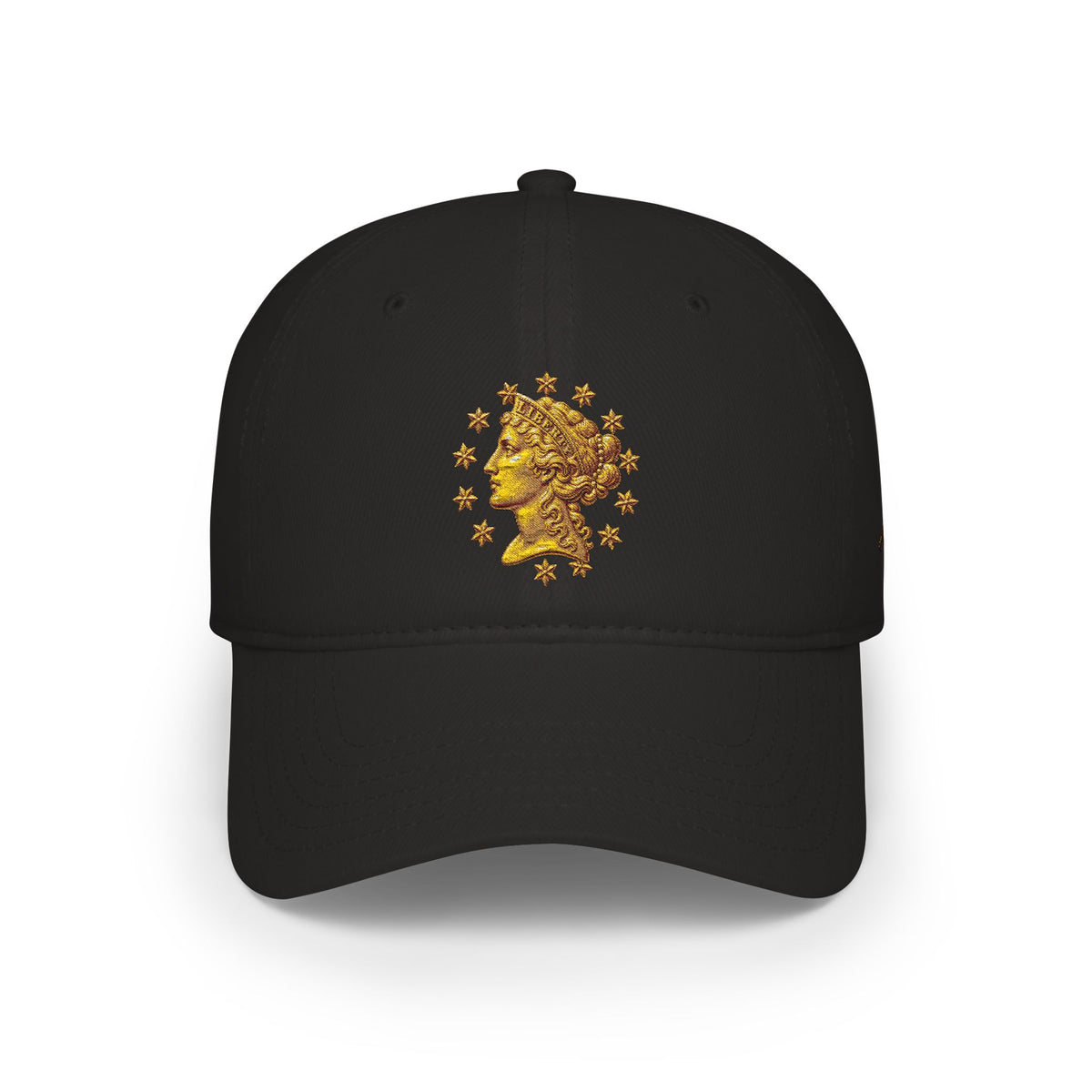 Gold Liberty Skull Cap — Low Profile Baseball Hat