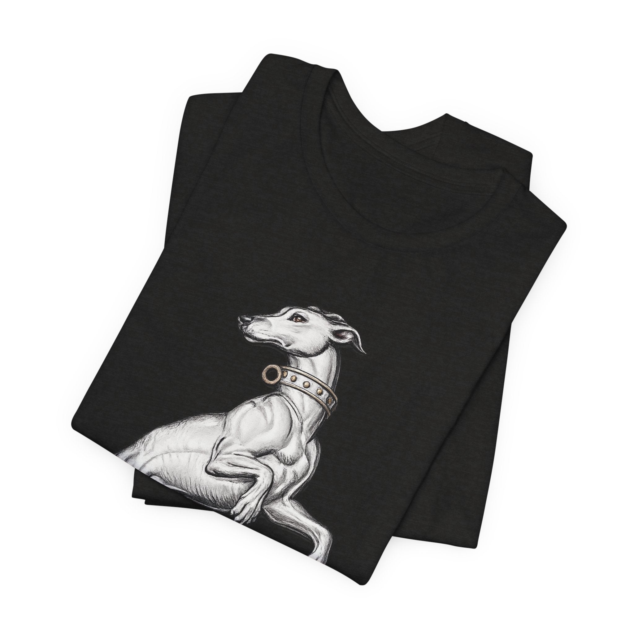 Greyhound Illustration T‑Shirt — Elegant Whippet Dog Art Tee