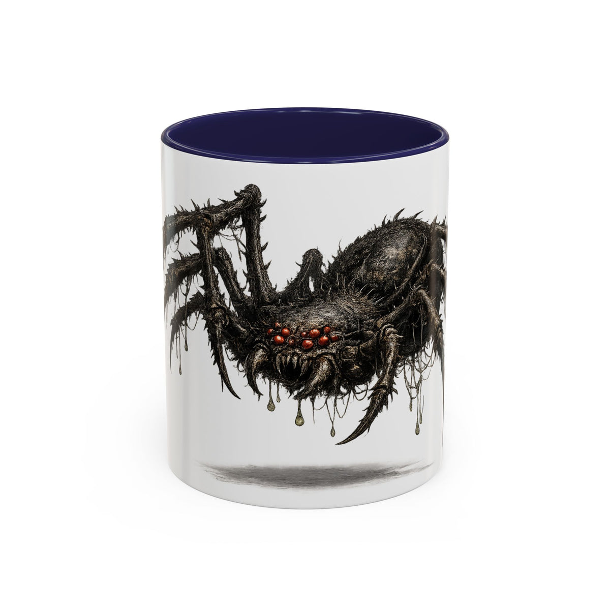 Spider Horror Accent Coffee Mug — Creepy Red-Eyed Arachnid Design (11/15oz)
