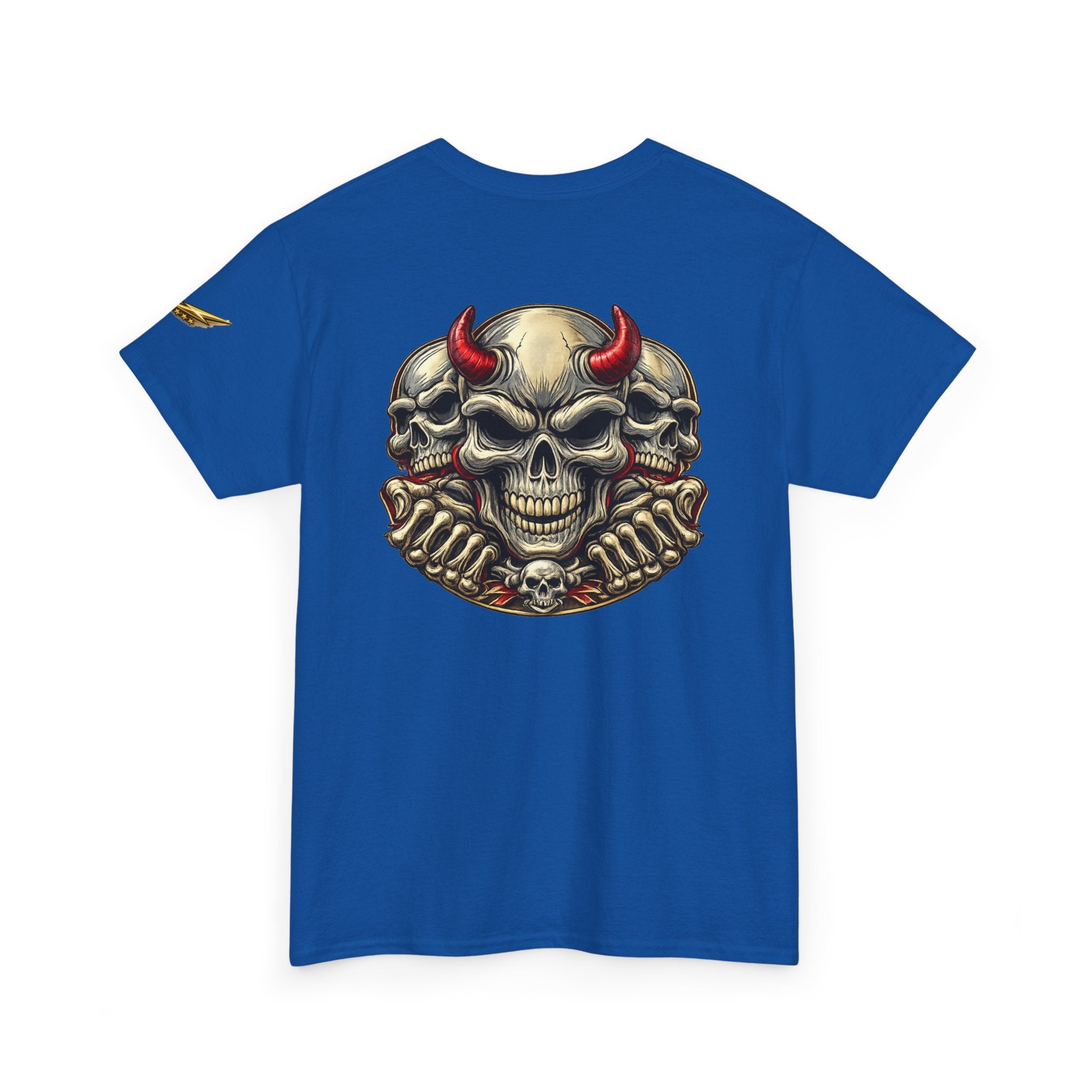Devil Skull Tee — Red Horns Skull Graphic T-Shirt