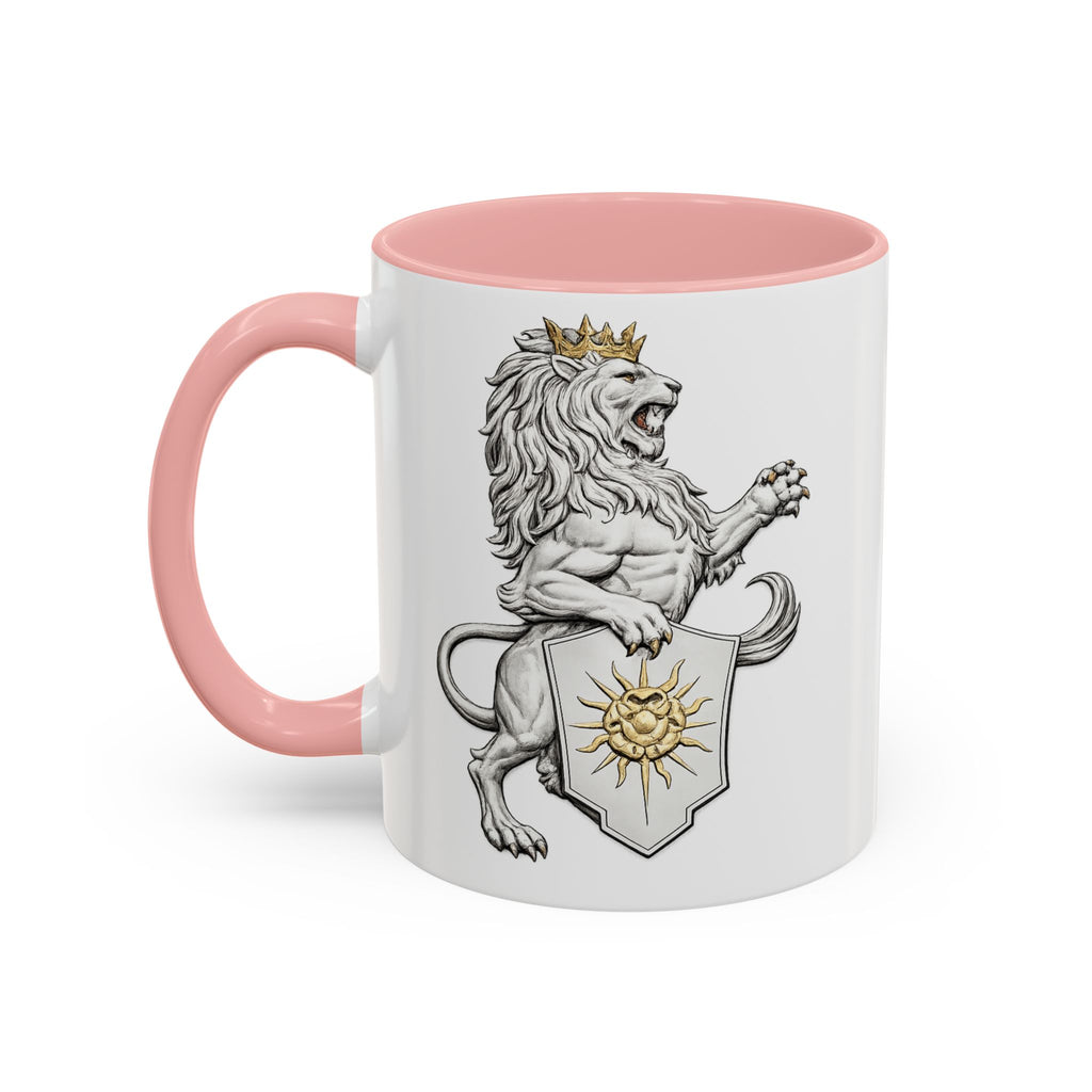Royal Lion Crest Coffee Mug — Heraldic Crowned Lion Design (11/15oz)