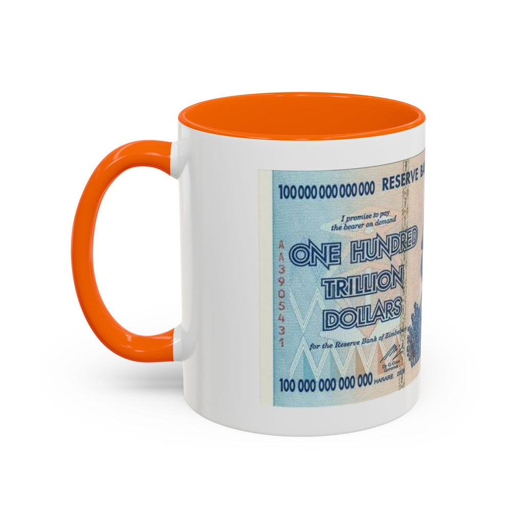 Zimbabwe Trillion Dollar Note Coffee Mug — Vintage Currency Accent Mug (11/15oz)