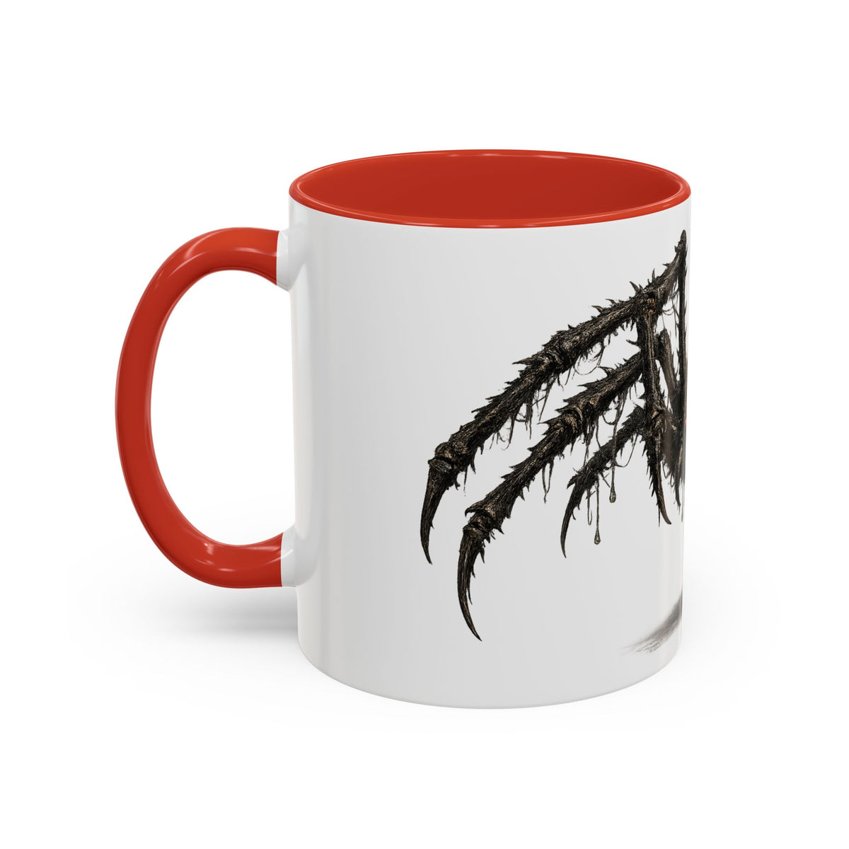 Spider Horror Accent Coffee Mug — Creepy Red-Eyed Arachnid Design (11/15oz)