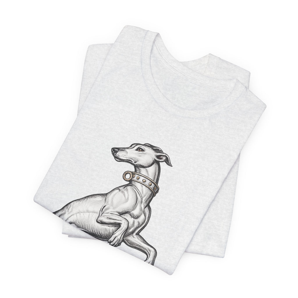 Greyhound Illustration T‑Shirt — Elegant Whippet Dog Art Tee