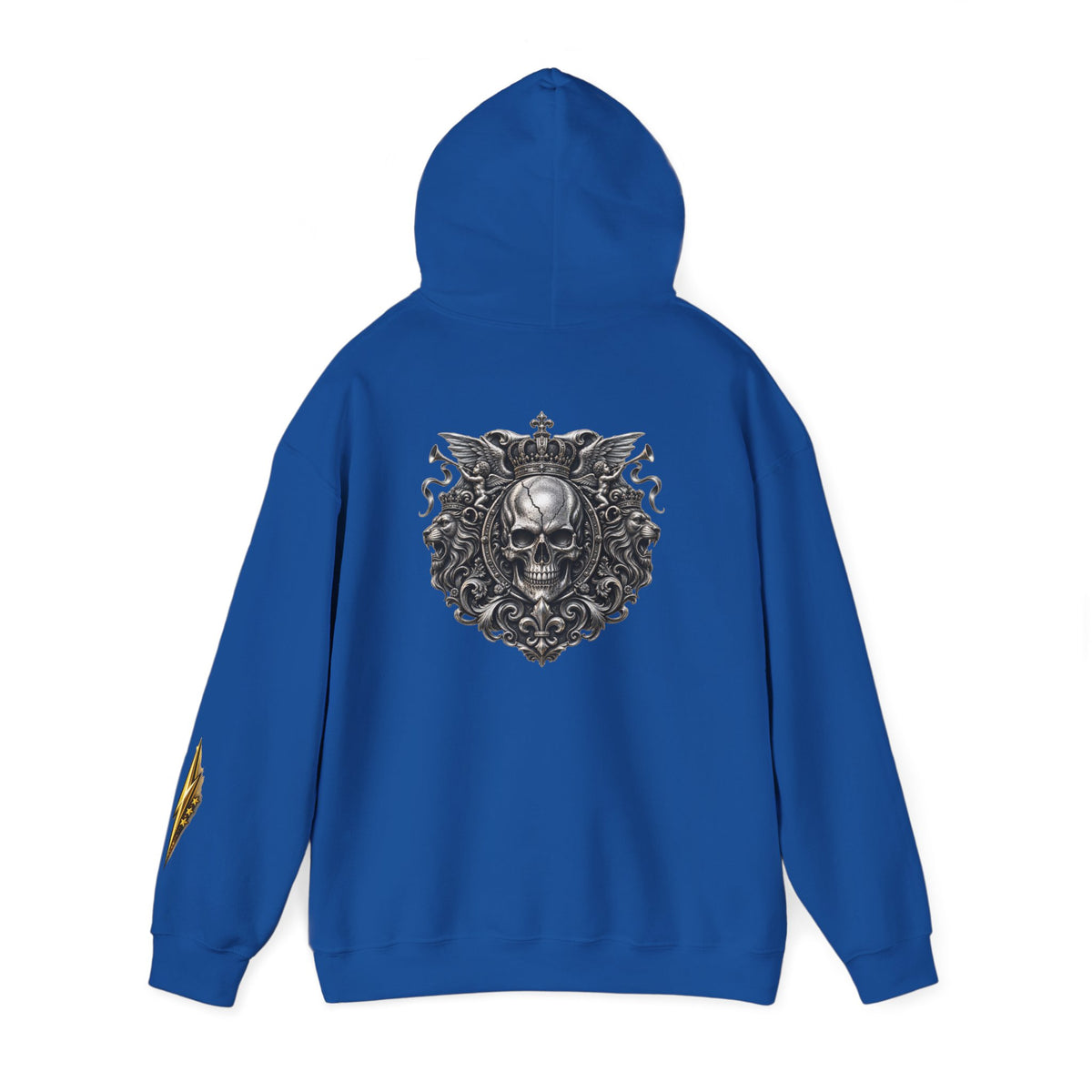 Skull Crest Hoodie – Gothic Ornate Skull Back Graphic Sweatshirt