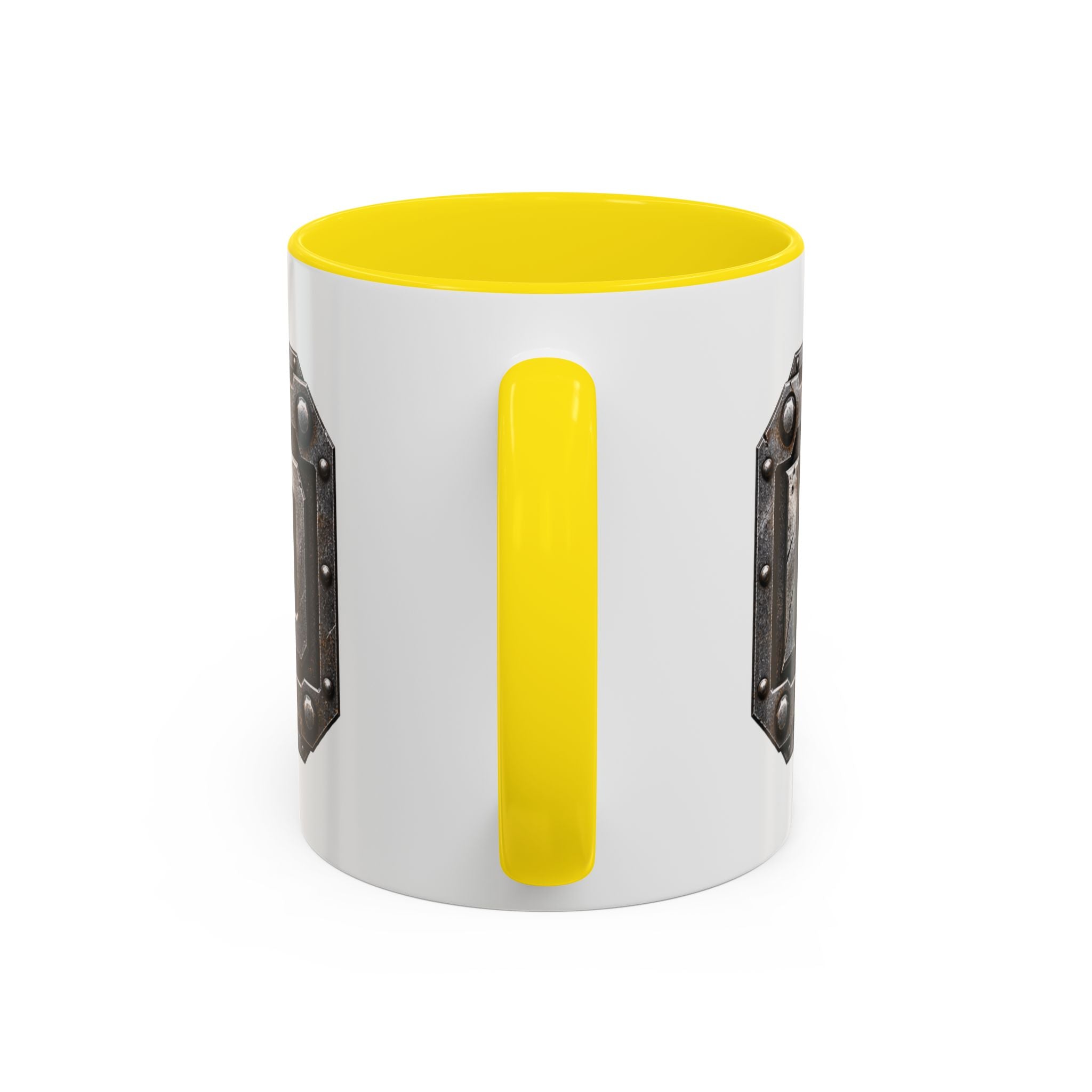 Metal Shield Coffee Mug — 'Iron Clad' Rustic Industrial Accent Mug