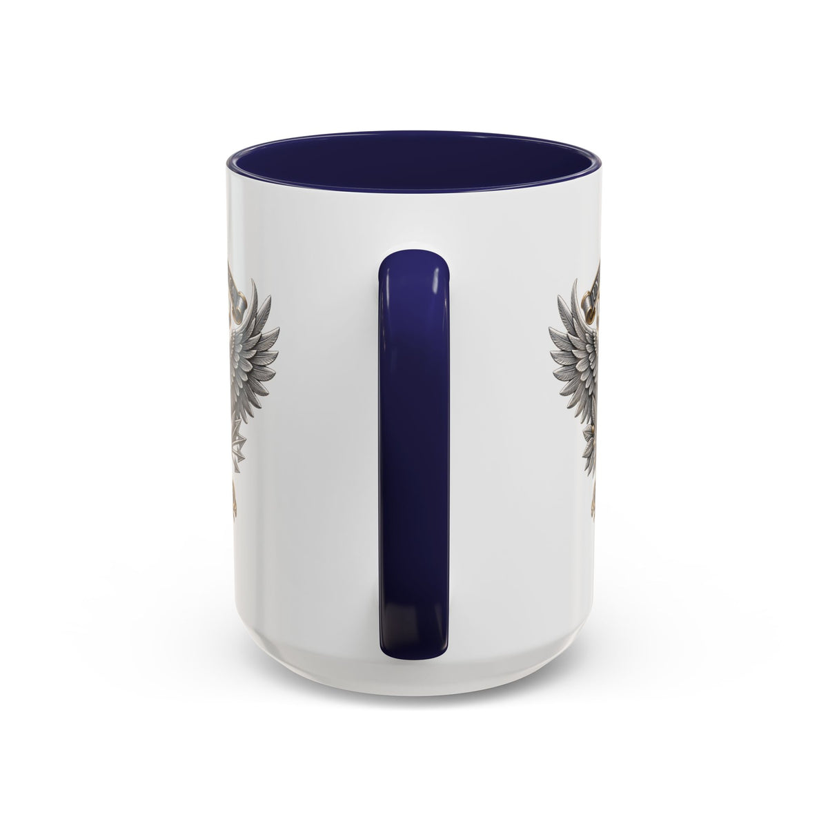 Eagle Shield Accent Coffee Mug — Patriotic "In God We Trust" Design