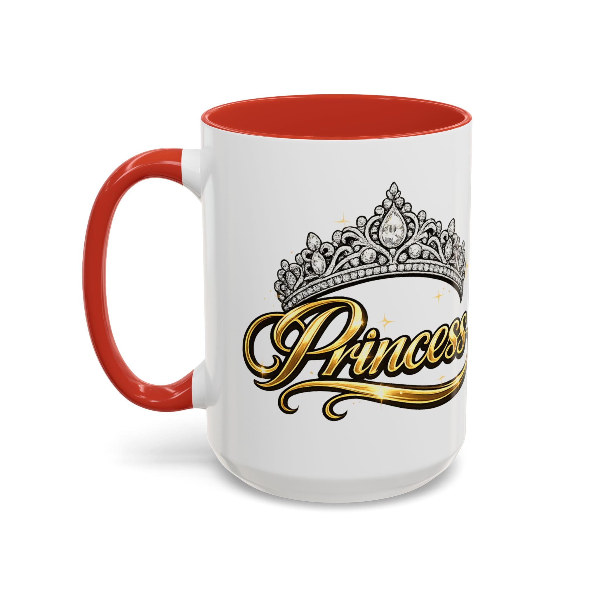 Princess Crown Accent Coffee Mug — Gold Script 11/15oz