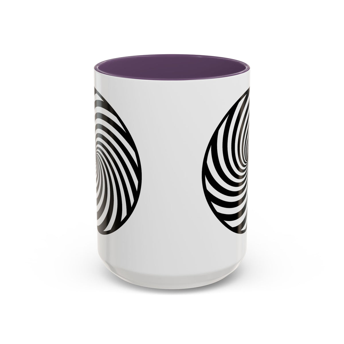 Hypnotic Swirl Accent Mug — Black & White Spiral Coffee Cup (11/15oz)
