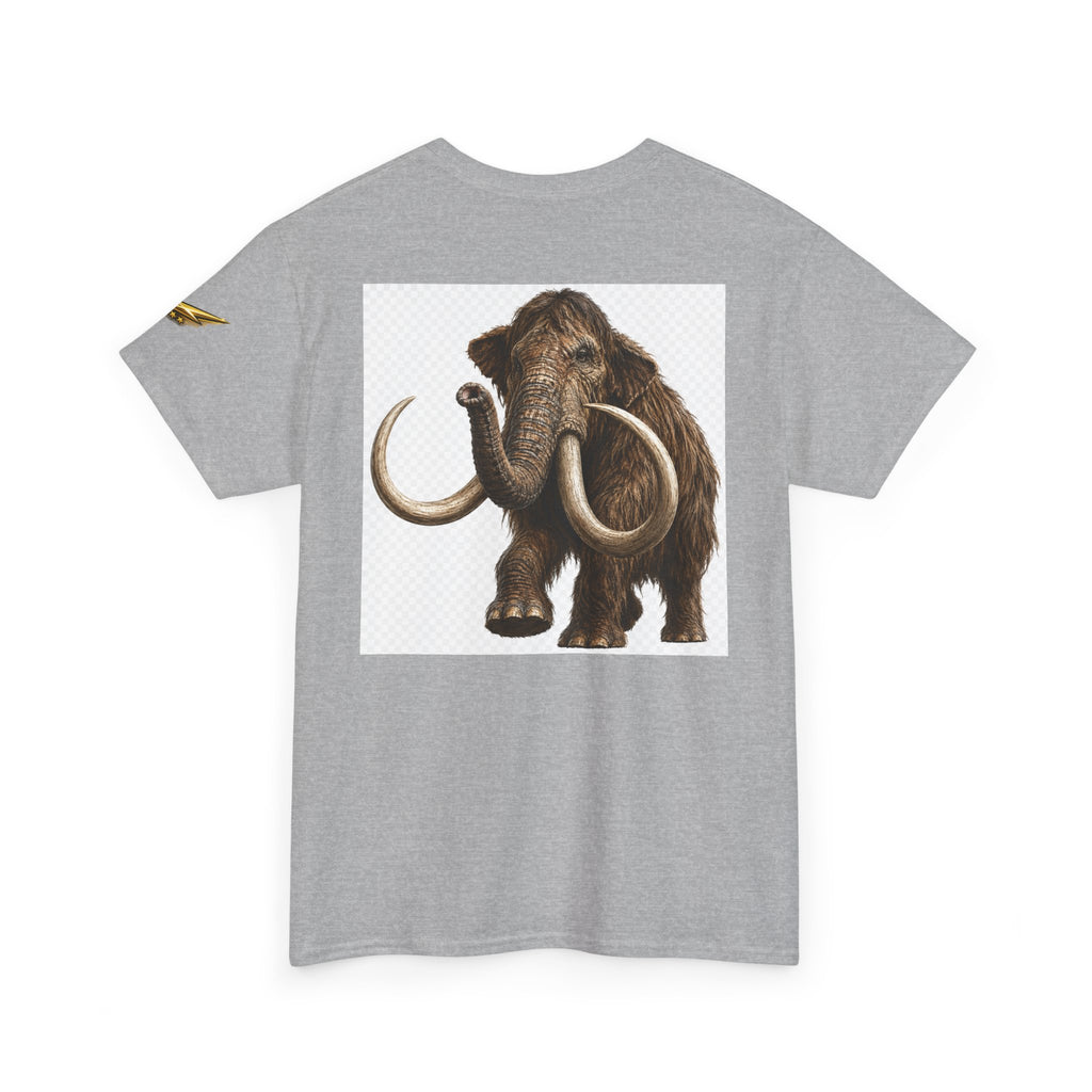 Mammoth Graphic Tee — Vintage Woolly Mammoth Illustration Back Print