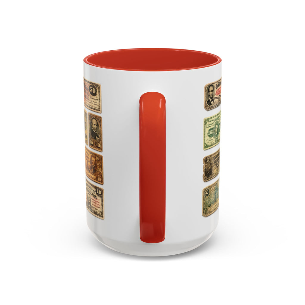 Vintage US Fractional Currency Coffee Mug – Retro Banknote Accent Mug (11/15 oz)