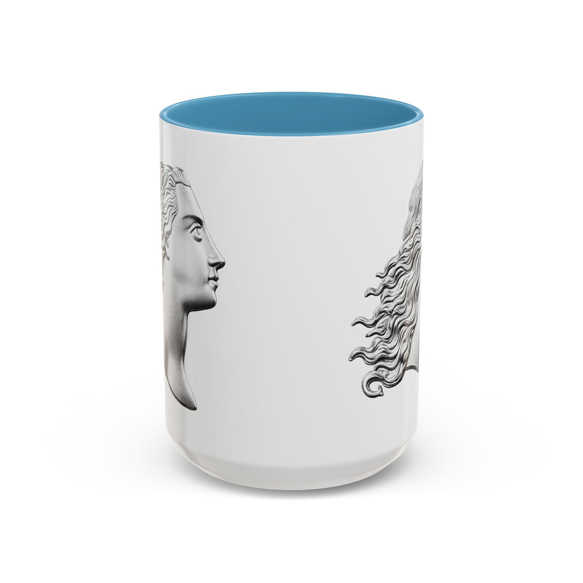 Classical Profile Accent Coffee Mug — Greek Goddess Bust Design (11/15oz)