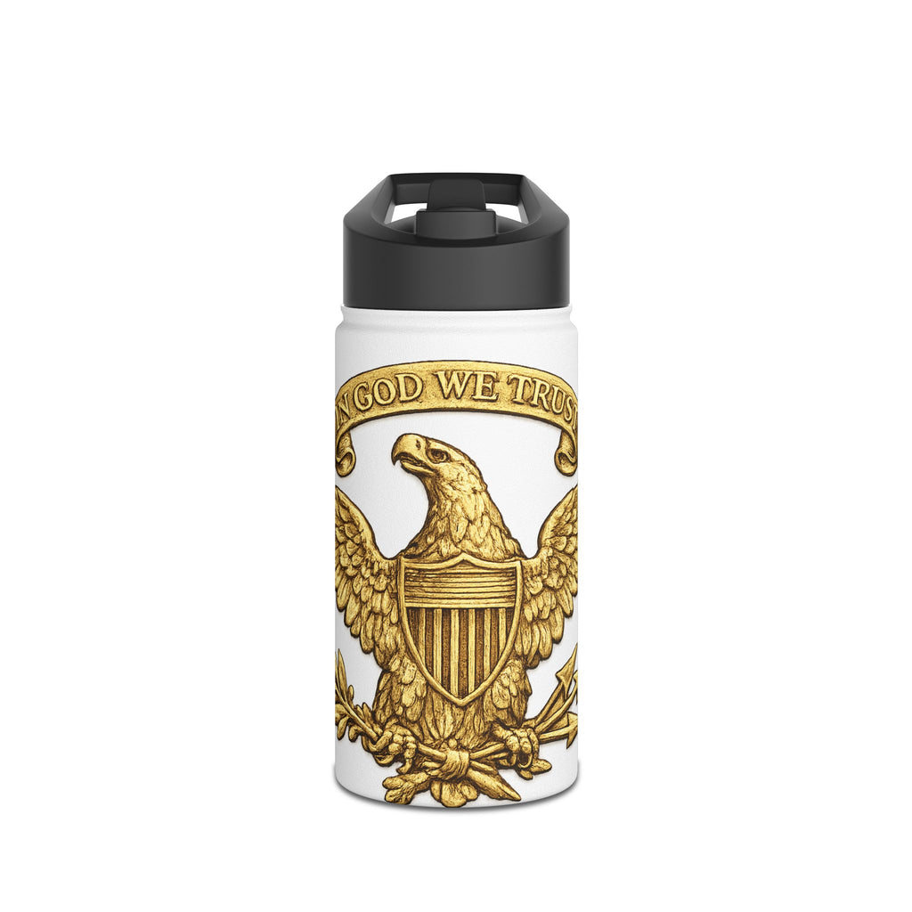 Patriotic Eagle Stainless Steel Water Bottle — "In God We Trust" Design