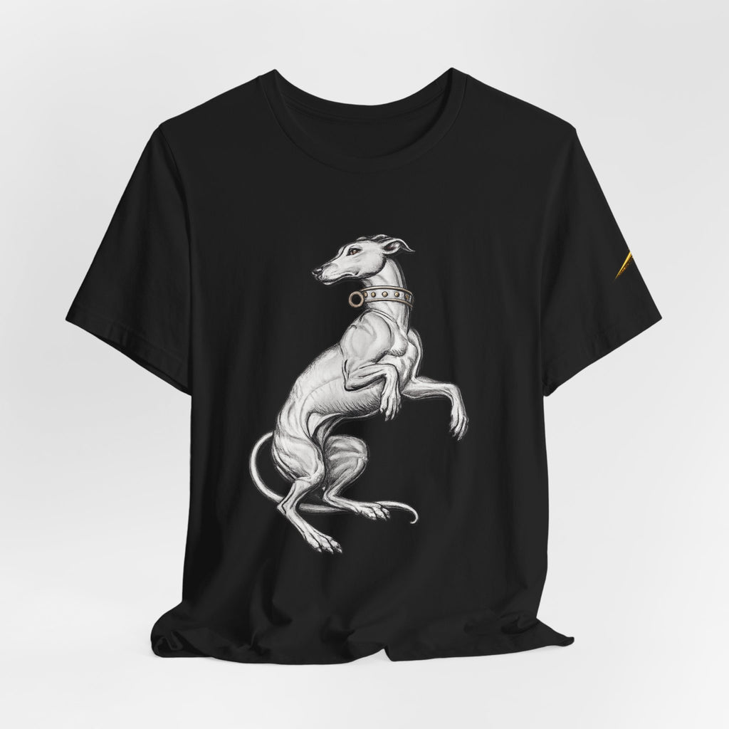 Greyhound Illustration T‑Shirt — Elegant Whippet Dog Art Tee