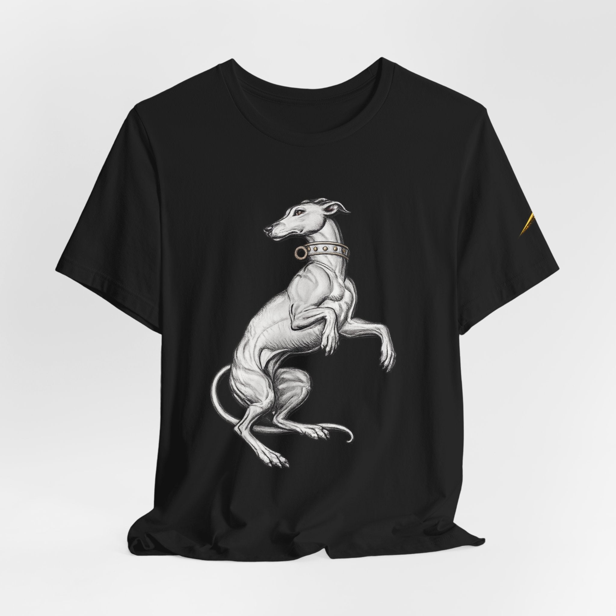 Greyhound Illustration T‑Shirt — Elegant Whippet Dog Art Tee