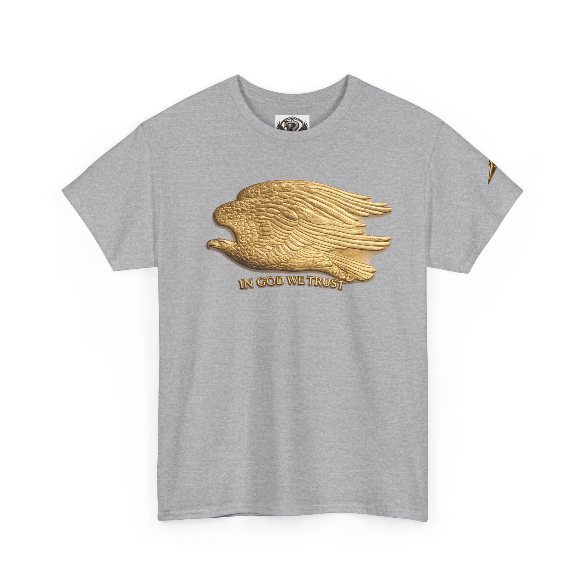 T-Shirt — Gold Eagle 'In God We Trust' Graphic Tee
