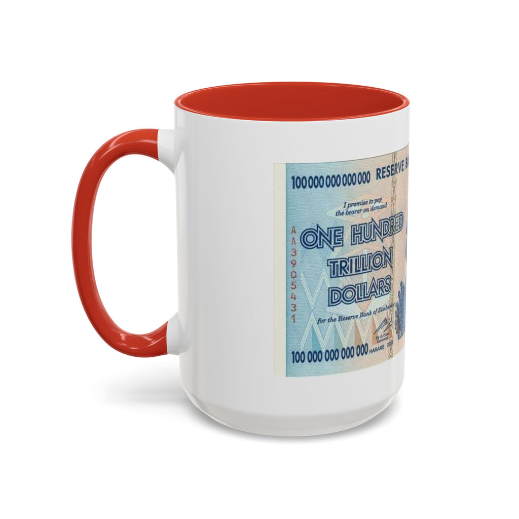 Zimbabwe Trillion Dollar Note Coffee Mug — Vintage Currency Accent Mug (11/15oz)