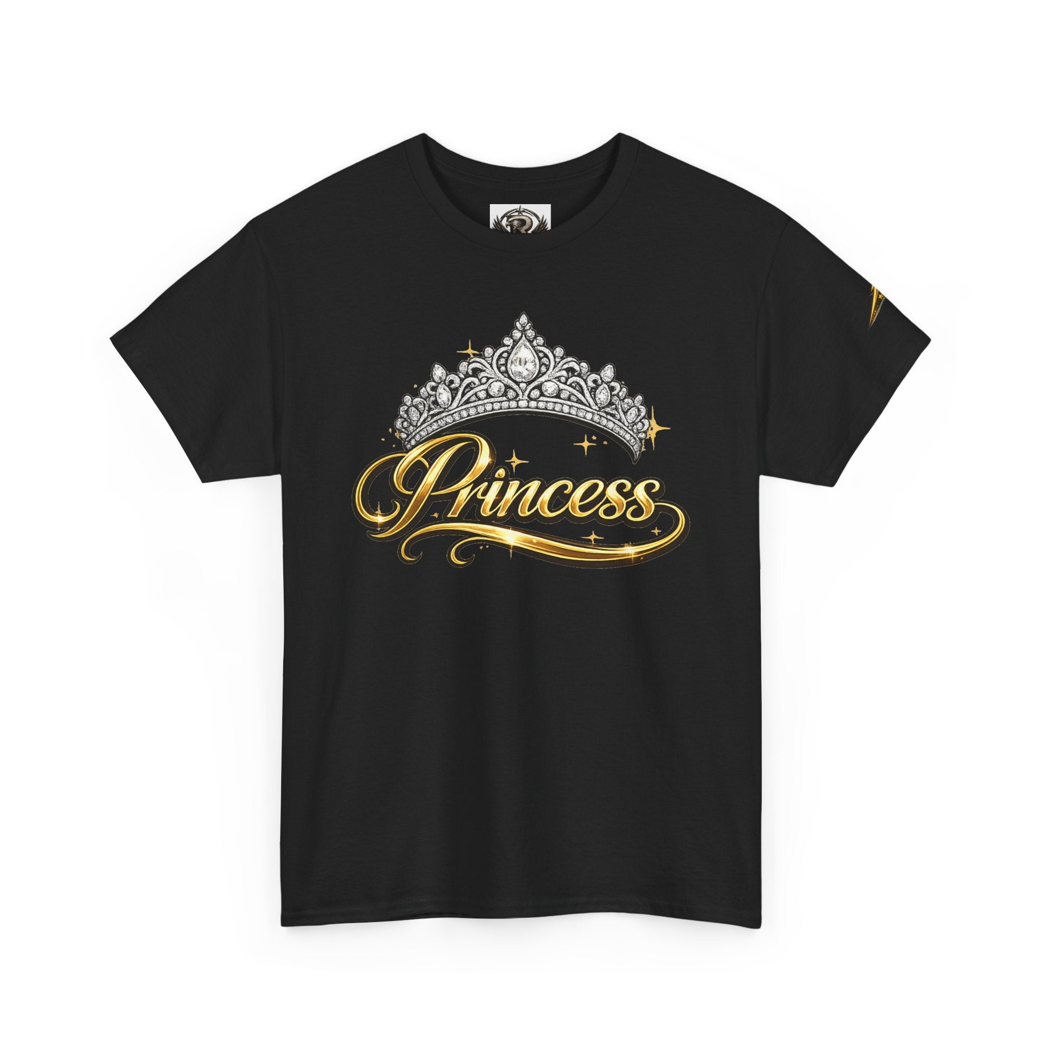 Princess Tiara T-Shirt — Gold Script Graphic Tee