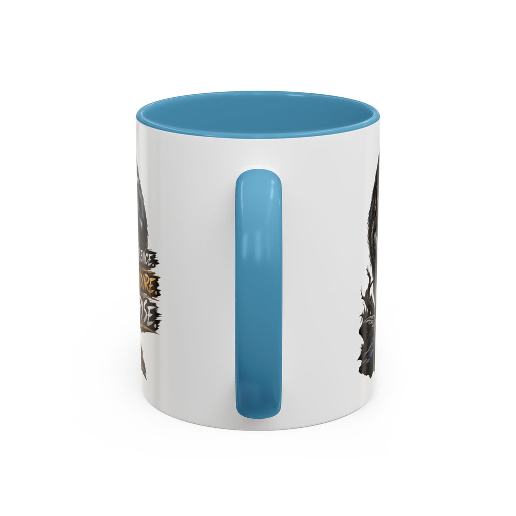 Wolf Graphic Coffee Mug — "Silence Endure Rise" Accent Ceramic Mug (11/15oz)