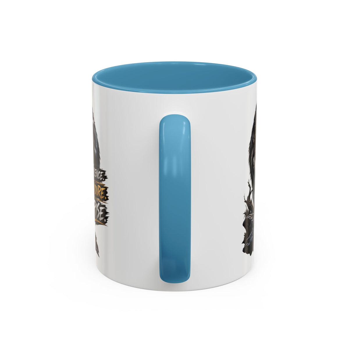 Wolf Graphic Coffee Mug — "Silence Endure Rise" Accent Ceramic Mug (11/15oz)