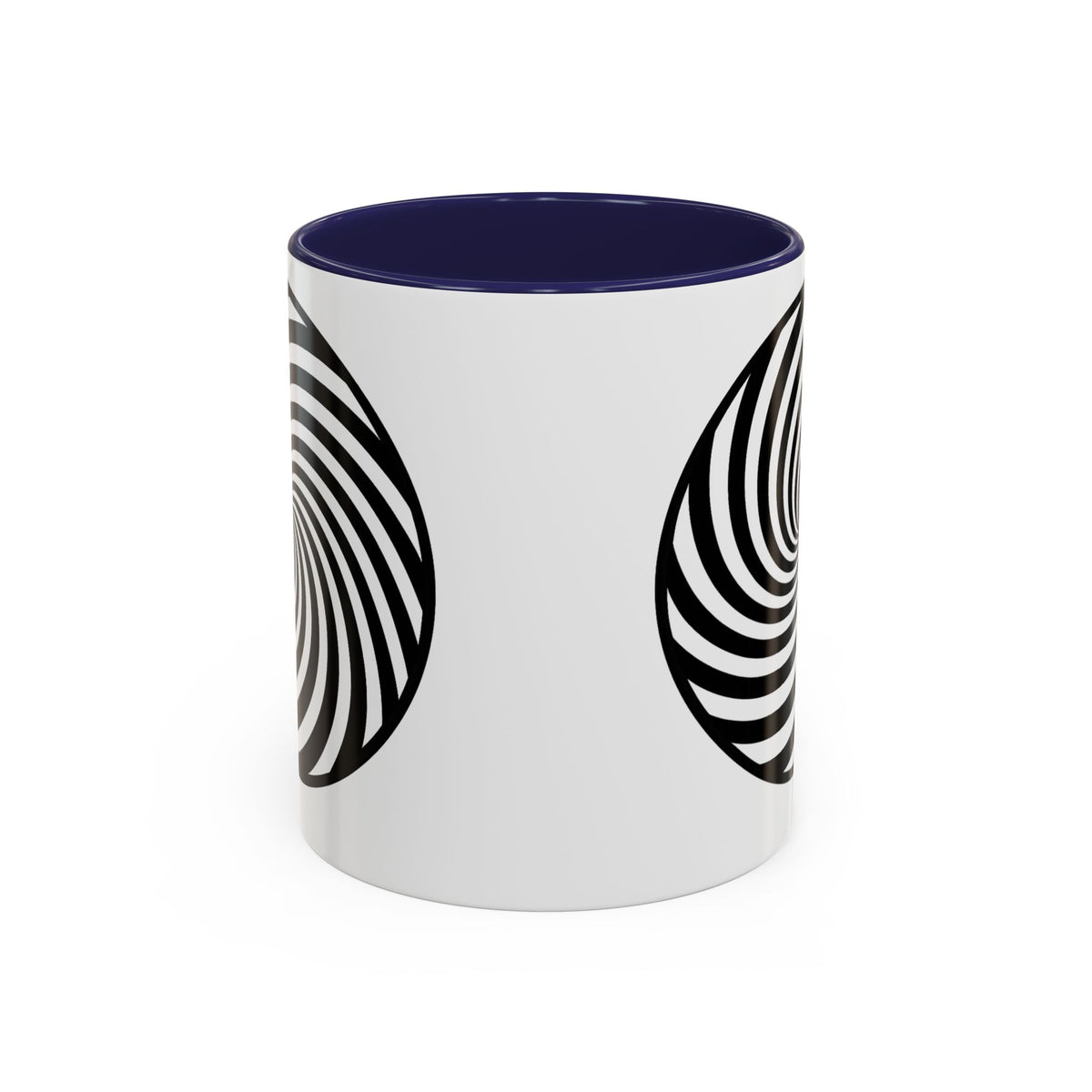 Hypnotic Swirl Accent Mug — Black & White Spiral Coffee Cup (11/15oz)
