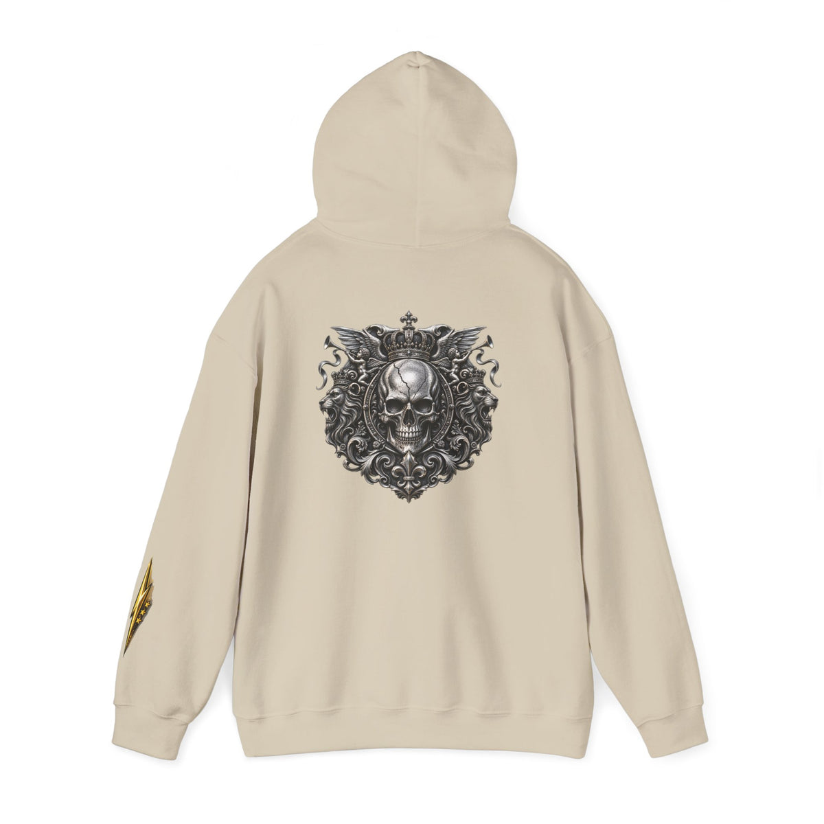 Skull Crest Hoodie – Gothic Ornate Skull Back Graphic Sweatshirt