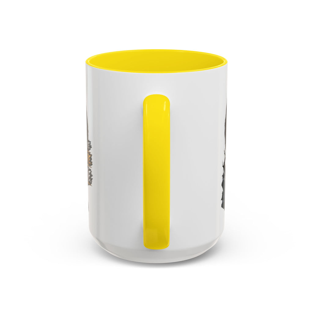 Wolf Graphic Coffee Mug — "Silence Endure Rise" Accent Ceramic Mug (11/15oz)