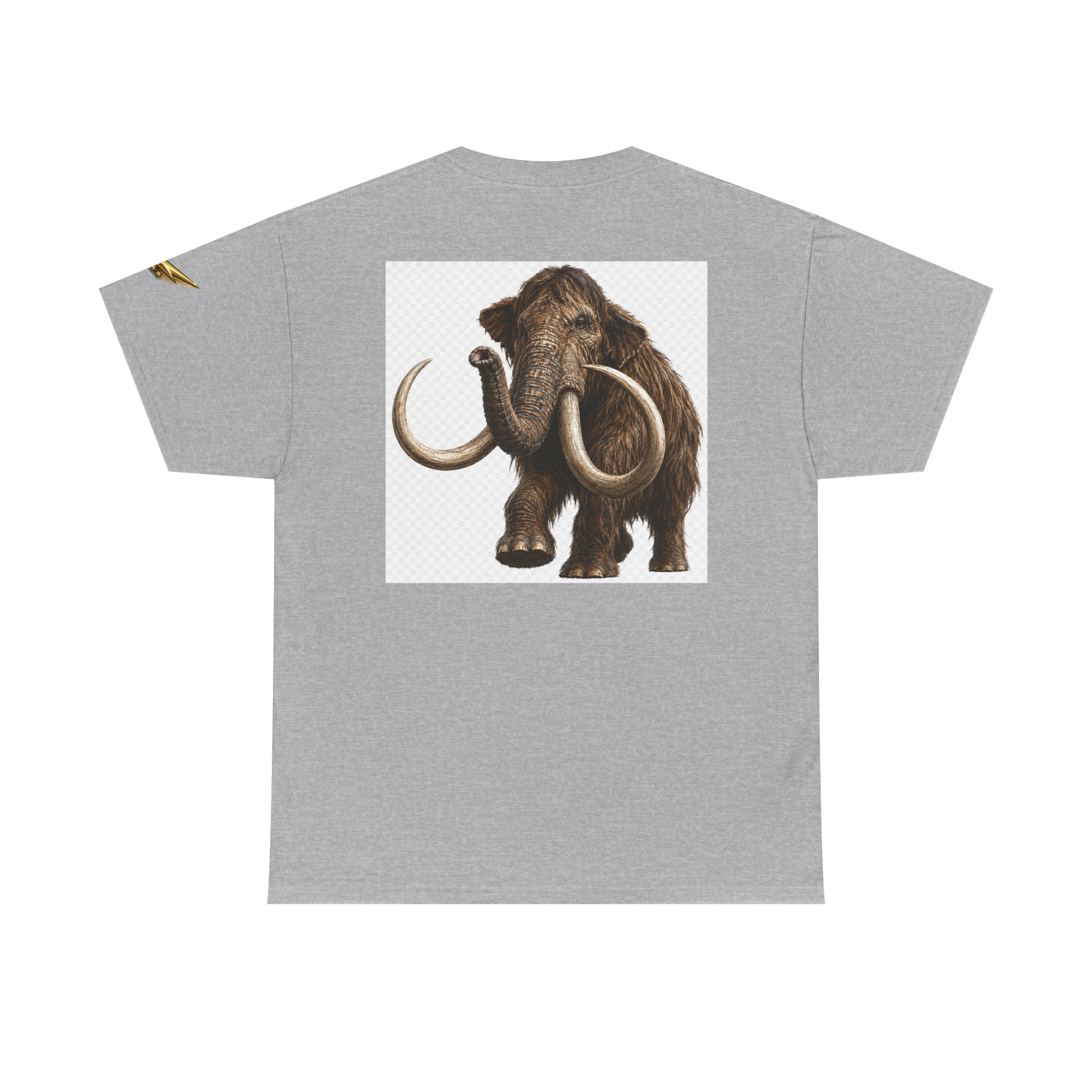 Mammoth Graphic Tee — Vintage Woolly Mammoth Illustration Back Print