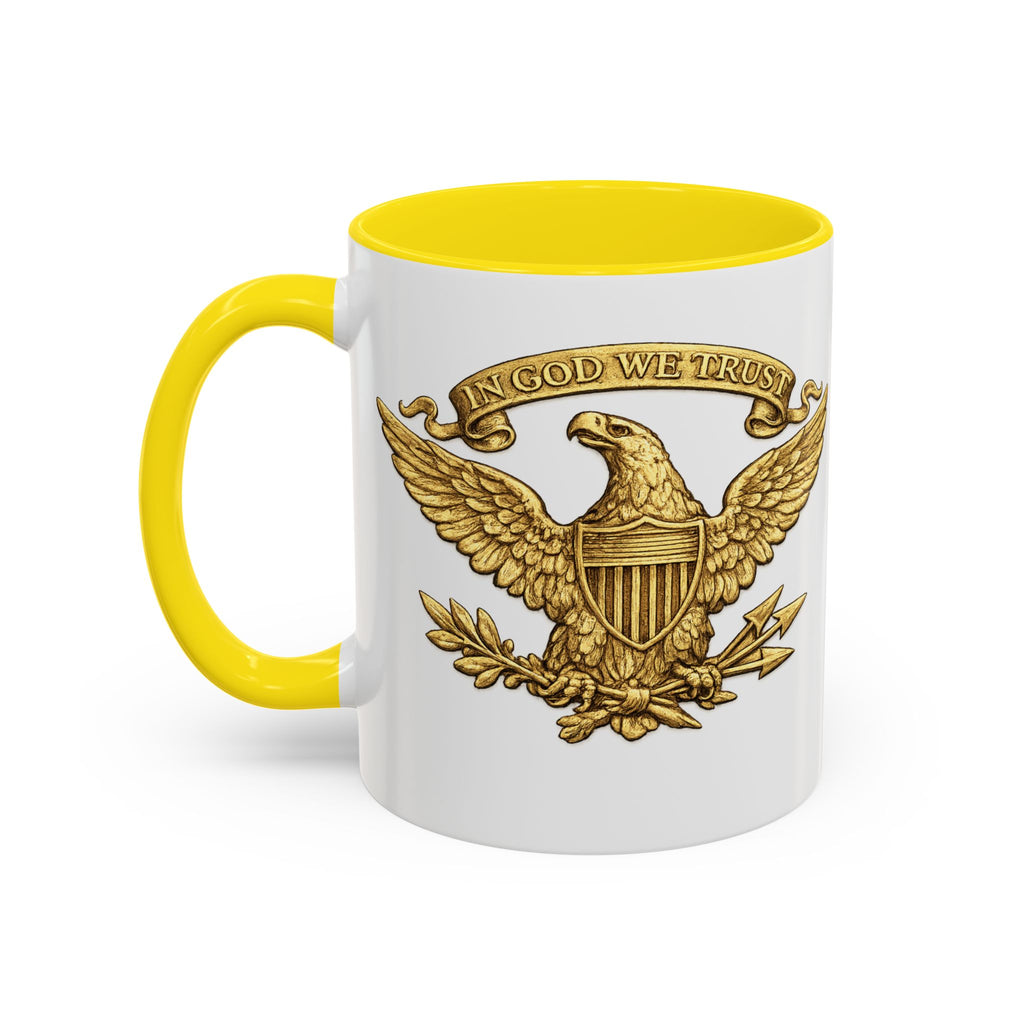 Gold Eagle 'In God We Trust' Accent Coffee Mug — Patriotic 11/15oz