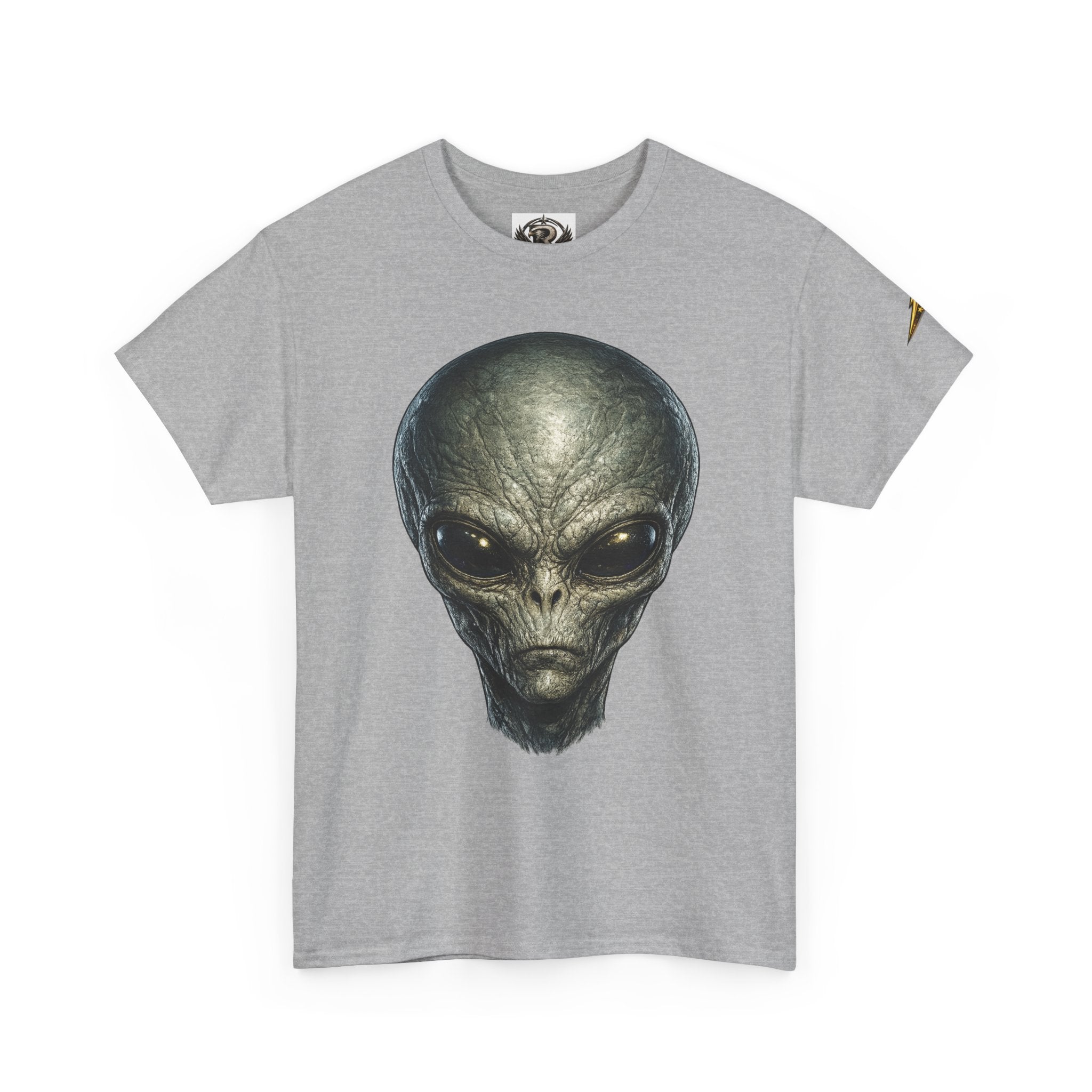 Alien Head Graphic Tee — Realistic Extraterrestrial Sci‑Fi T‑Shirt